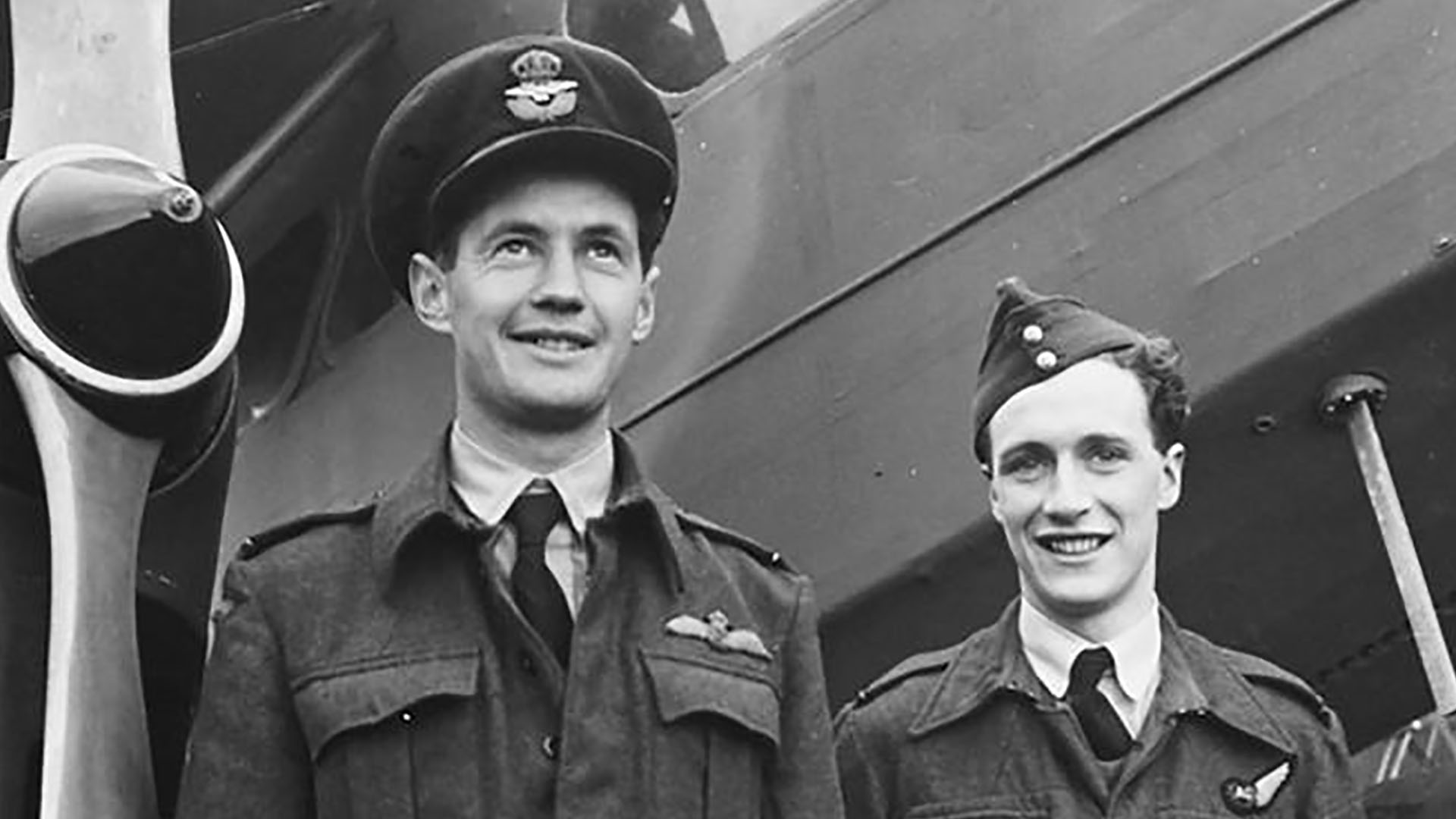 Flight Lieutenant Alexander Appleby of the Royal New Zealand Air Force and Flying Officer J.W. McCullough of Glasgow, Scotland.