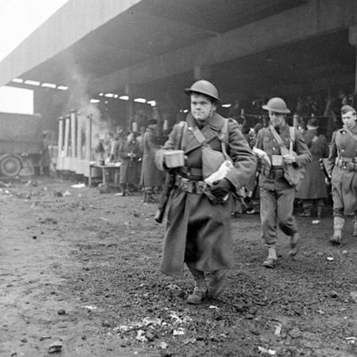 U.S. Army troops enjoying refreshments in Belfast on 26th January 1942