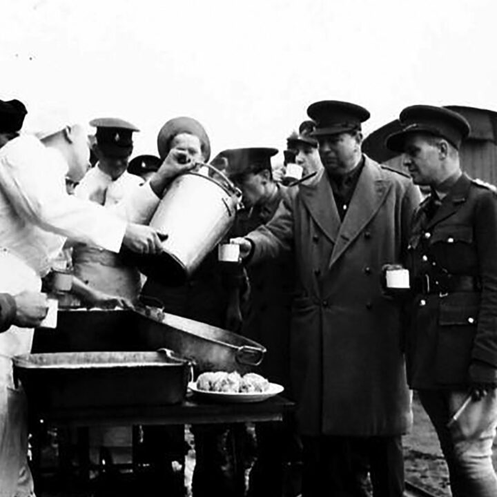 American Army cooks are impressed by British cooks' ability to make coffee in Carrickfergus, Co. Antrim on 2nd February 1942
