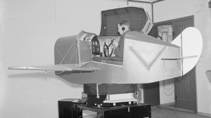 'Link' Trainer in use by training pilots at R.A.F. Aldergrove, Crumlin, Co. Antrim on 17th November 1939