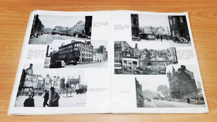 Photographs of the destruction caused by Luftwaffe raids on Belfast in April and May 1941 depicted in 'Bombs on Belfast: A Camera Record' published by the Belfast Telegraph.