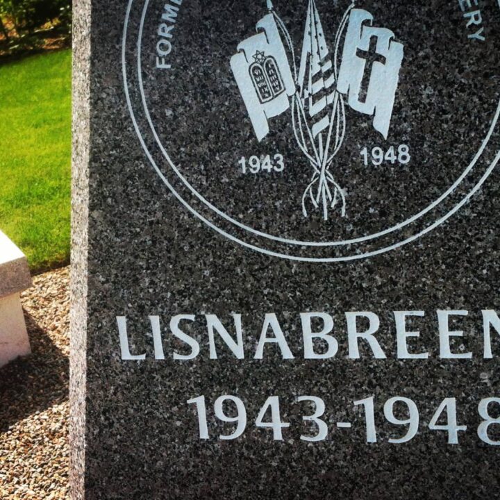 A new granite monument marks the site of the former American Military Cemetery at Lisnabreeny, Belfast.