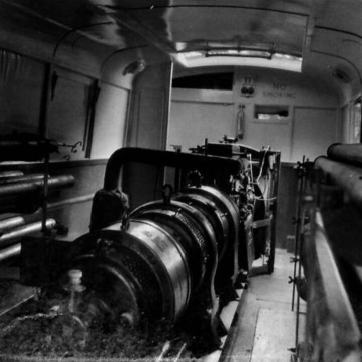 Interior of a Power Bus showing fittings for Chief Signals Officer of Six Command Signals at Lisburn, Co. Antrim.