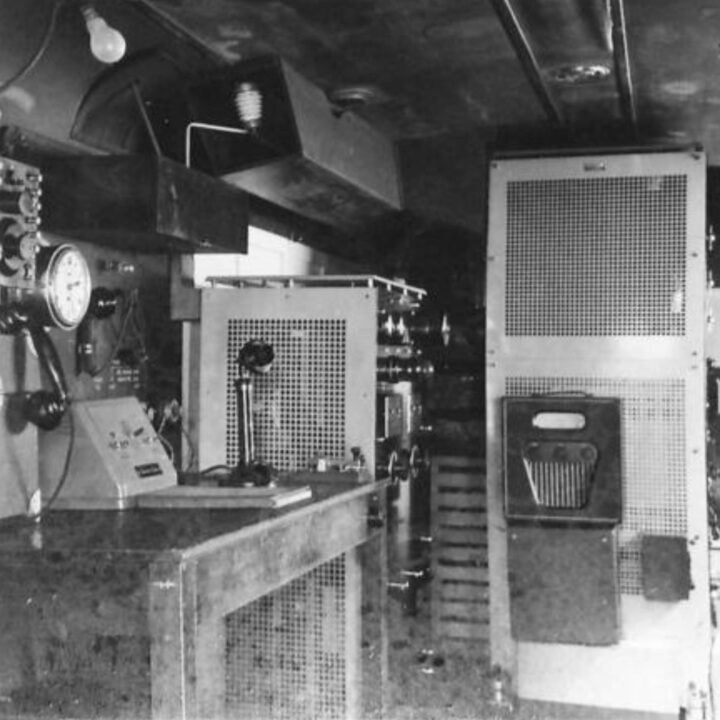 Interior of a Mark II Transmitter showing fittings for Chief Signals Officer of Six Command Signals at Lisburn, Co. Antrim.