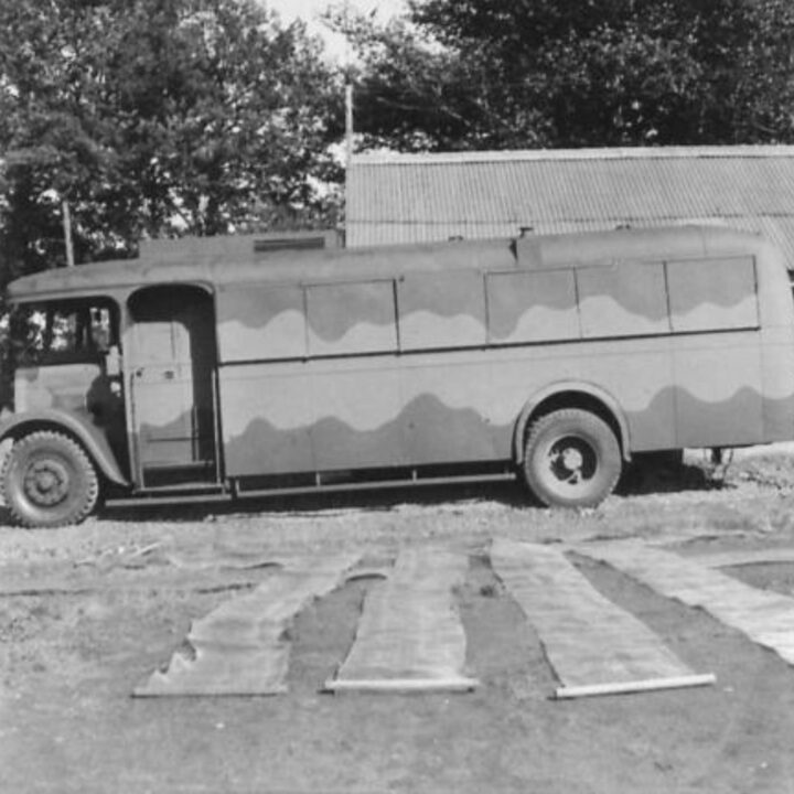 Exterior of a Generator Bus showing fittings for Chief Signals Officer of Six Command Signals at Lisburn, Co. Antrim.