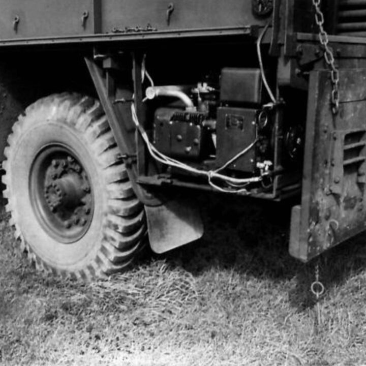 Close-up of a Light Commercial Vehicle Lorry showing fittings for Chief Signals Officer of Six Command Signals at Lisburn, Co. Antrim.