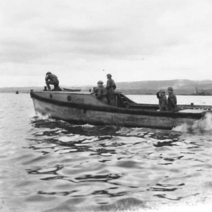 An Ulster Home Guard Motor Boat Patrol on a routine inspection of vessels in the waterways around Northern Ireland.