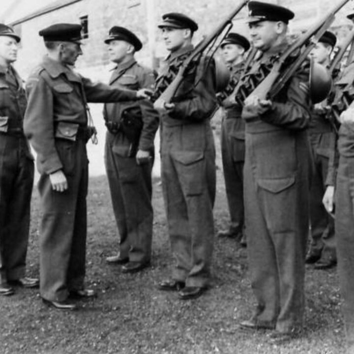 An Ulster Home Guard Motor Boat Patrol inspected on parade in Northern Ireland.