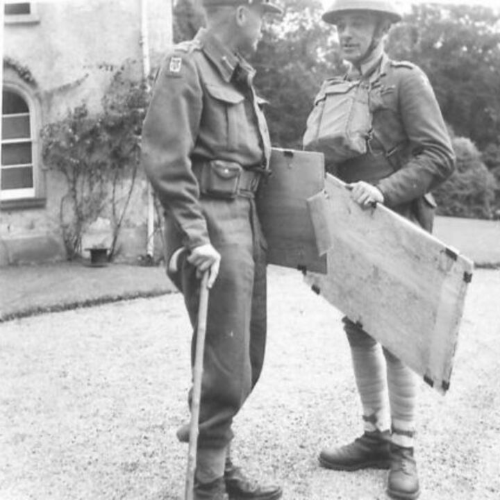Senior officers Corps Commander Lieutenant General D.F. Anderson C.B., C.M.G., D.S.O., and Major-General Horatio Pettus Mackintosh Berney-Ficklin M.C. at a British Army 3rd Corps training exercise in Northern Ireland.