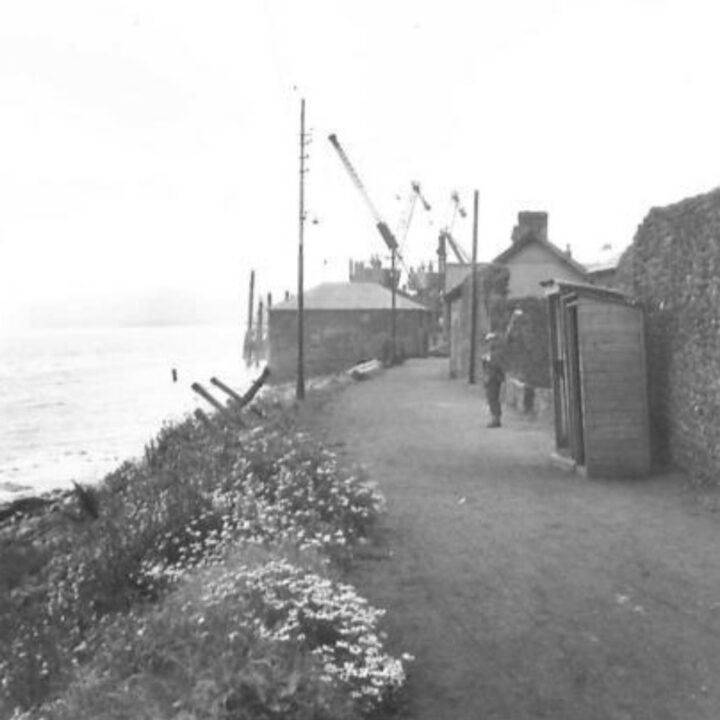 Photo of progress during the construction of the new pier at Larne, Co. Antrim taken for Colonel Gage A.D., T.N.