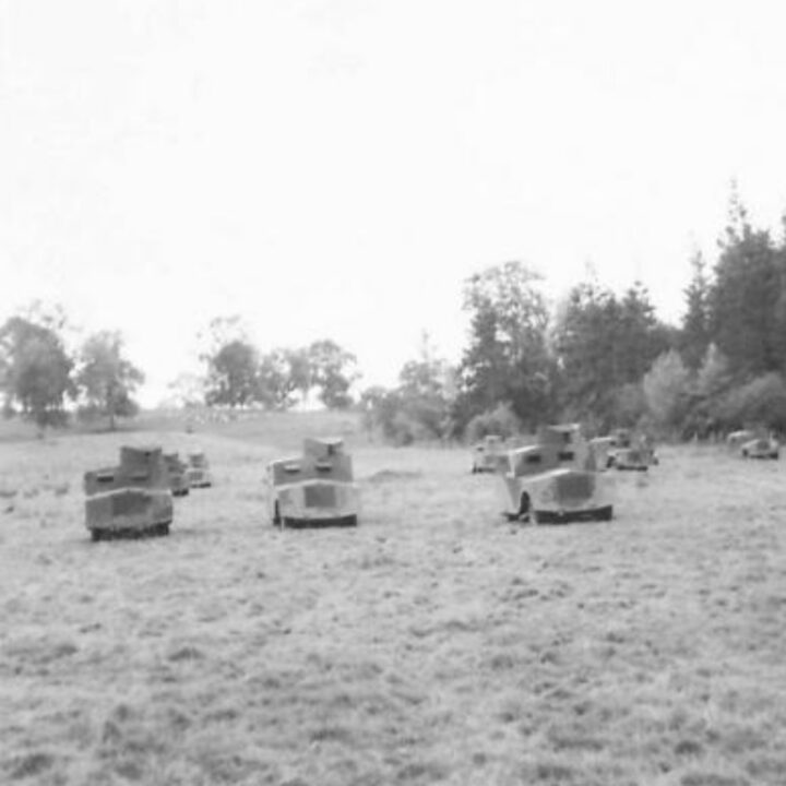 Reconnaissance Cars on the move during an exercise by 5th Division, Reconnaissance Battalion at Castledillon, Co. Armagh.