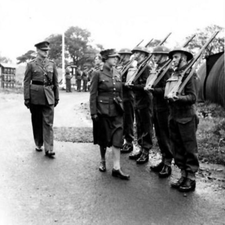 Her Royal Highness The Princess Royal (Colonel in Chief, Royal Corps of Signals) takes inspects a guard of honour of members of the Royal Corps of Signals at Wallace Park, Lisburn, Co. Antrim.