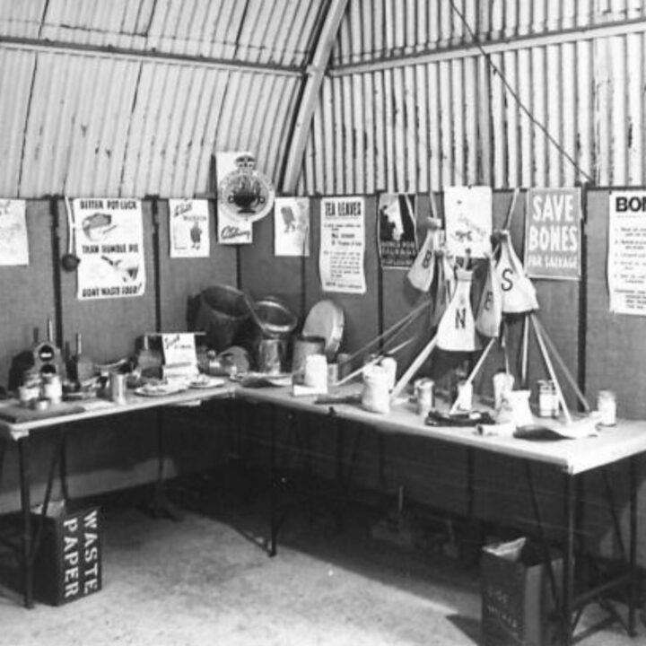 A catering section exhibit stand at an Army Salvage Exhibition in Northern Ireland photographed for O.S.12 War Office.