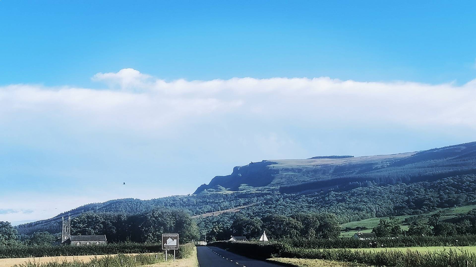 Binevenagh is an area of outstanding natural beauty. The craggy Binevenagh Mountain offers spectacular views over the Atlantic coast at Downhill, Co. Londonderry.