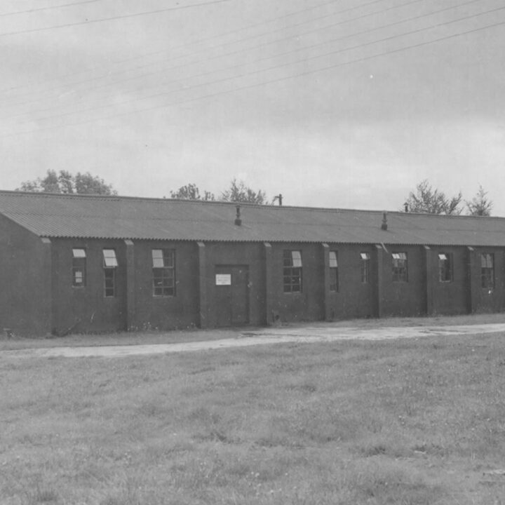The exterior quarters of a United States Army Air Force Hospital at U.S.A.A.F. Station 236, Toome Airfield, Co. Antrim on 26th July 1943.