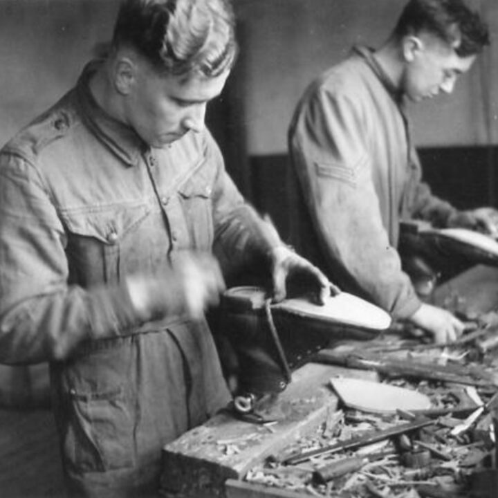 British Army cobblers at work in Northern Ireland.
