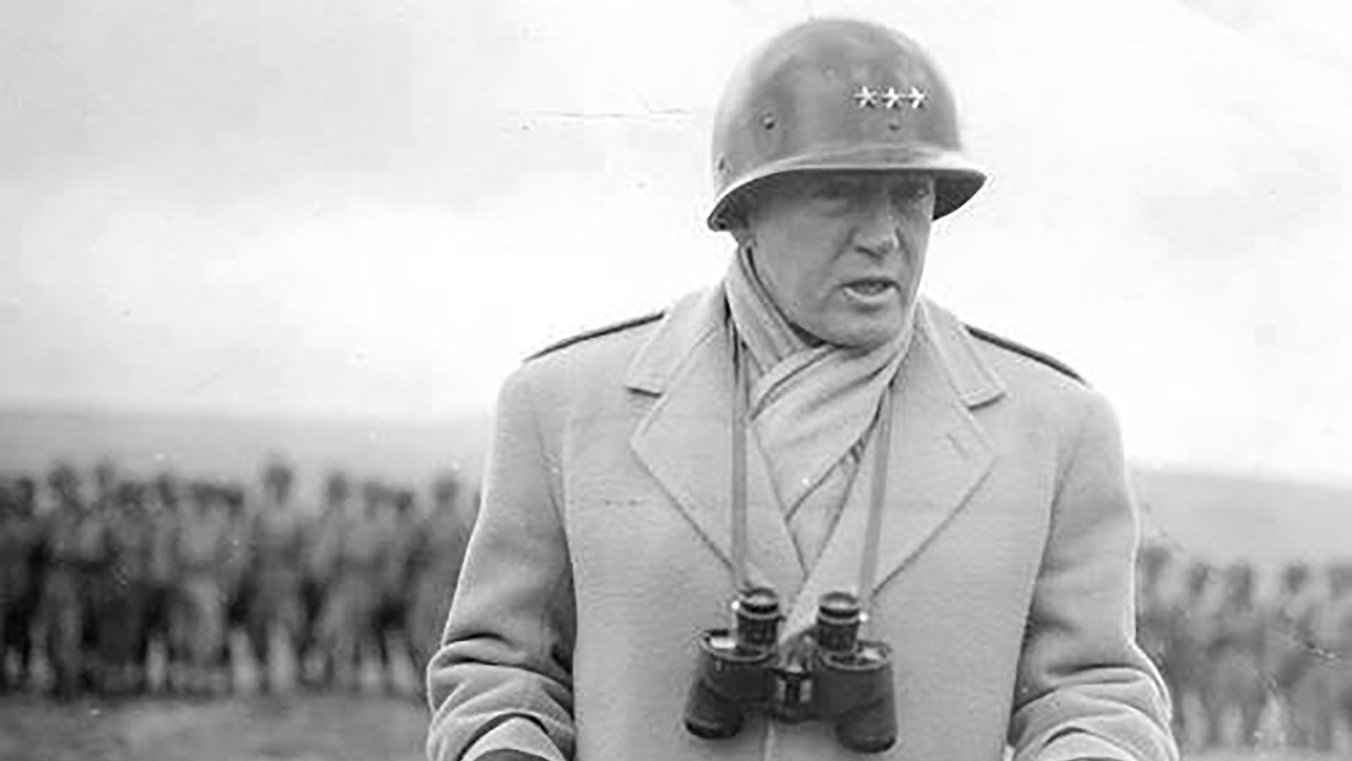 Lieutenant General Patton delivers an address, quite possibly his famous speech, to men of the 5th Infantry Division, U.S. Army in the Mourne Mountains, Co. Down on 30th March 1944.