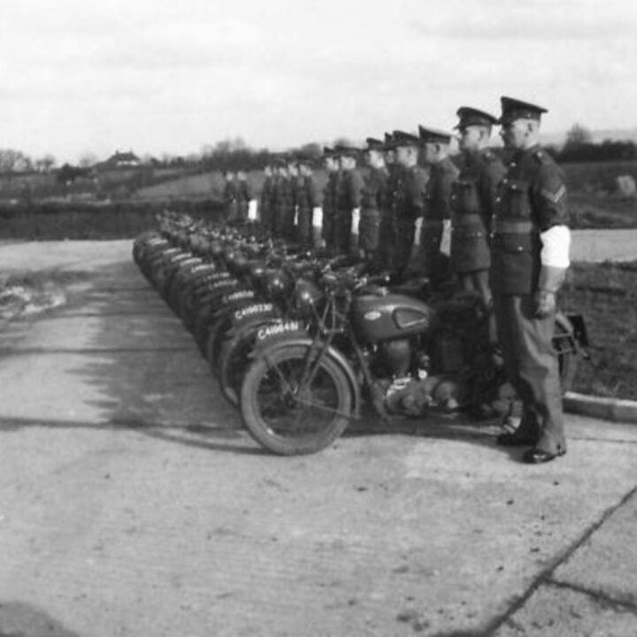 A squad of soldiers of the Corps of Military Police on parade while based with British Troops in Northern Ireland.