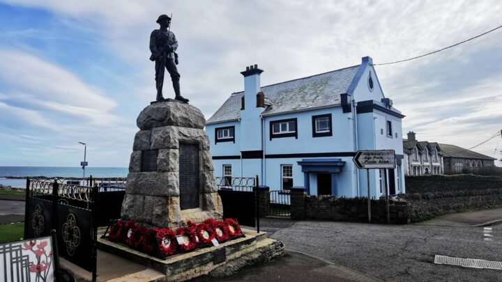The Ballywalter War Memorial in Ballywalter, Co. Down commemorates the names of four local men who served and died during the Second World War.