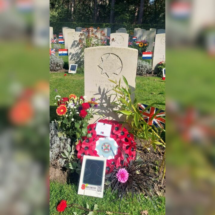 The grave of Guardsman Thomas Crowe Watson of Dunmurry, Co. Antrim. Thomas died on 17th September 1944 during Operation MARKET GARDEN and is buried in Valkenswaard, Netherlands.